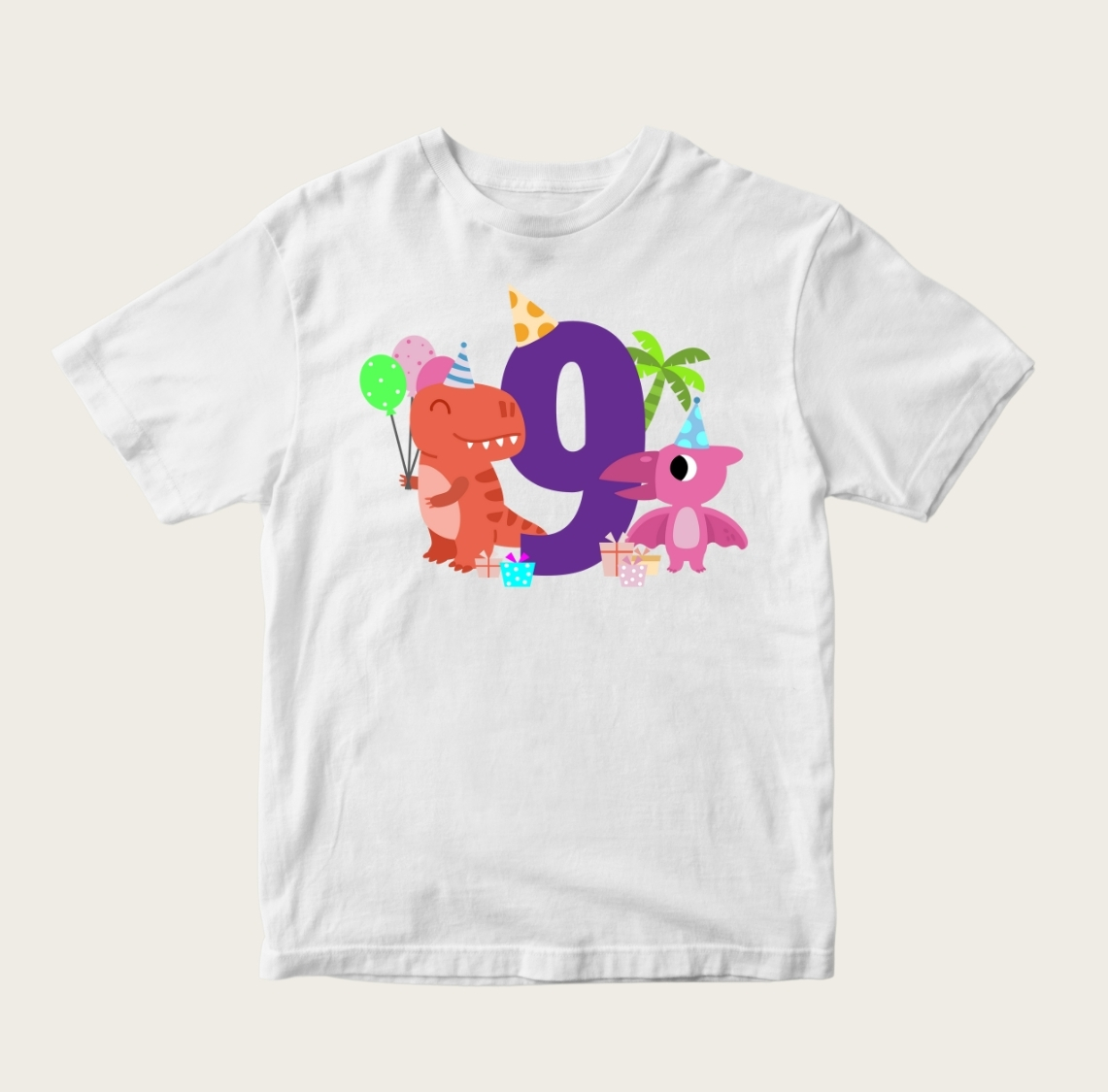 Dinosaur Birthday T-Shirt 1 - Image 9