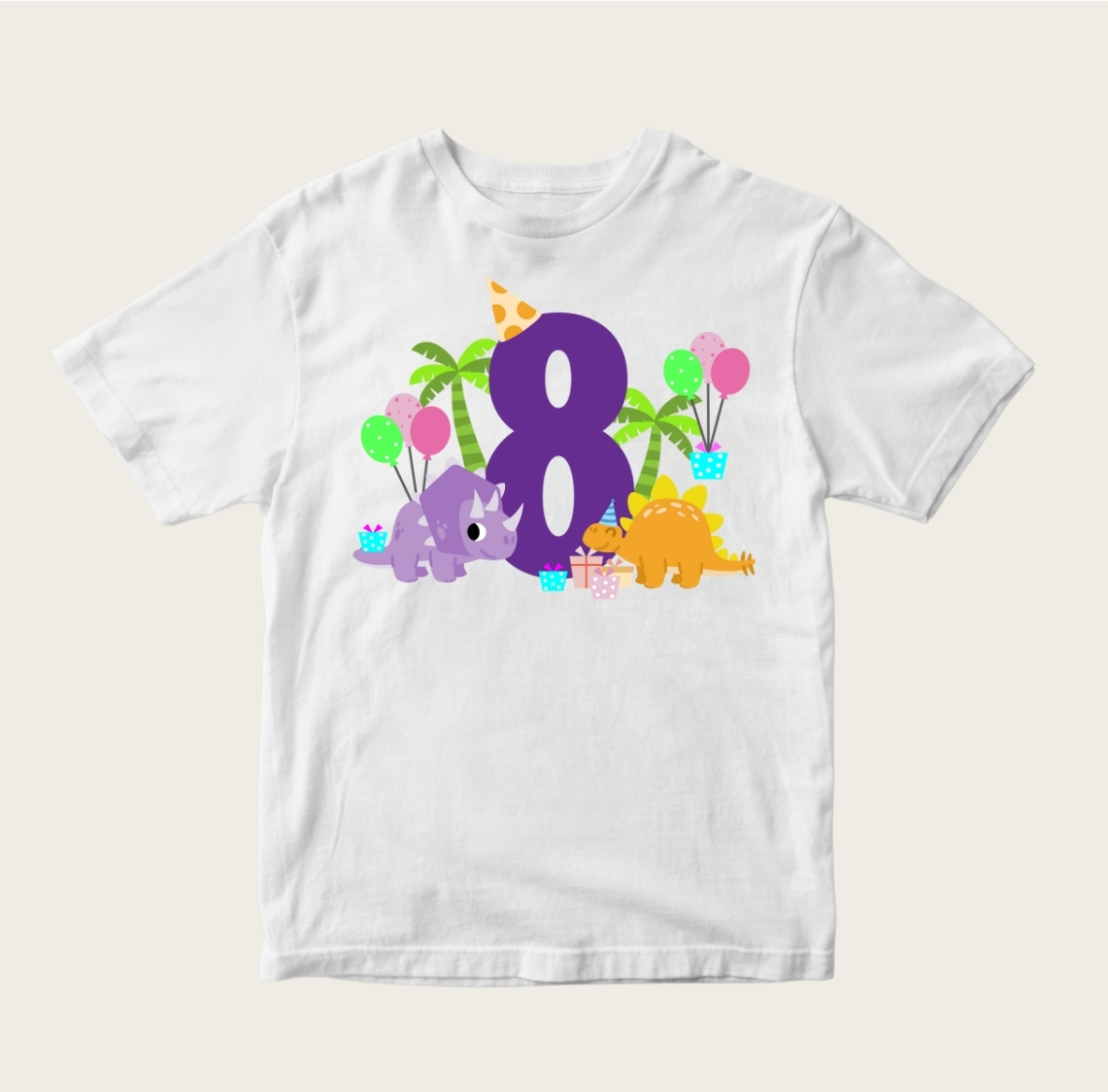 Dinosaur Birthday T-Shirt 1 - Image 8