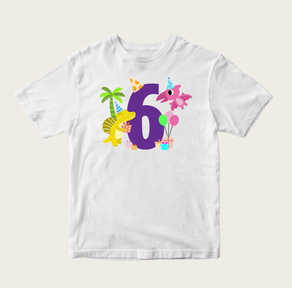 Dinosaur Birthday T-Shirt 1 - Image 7