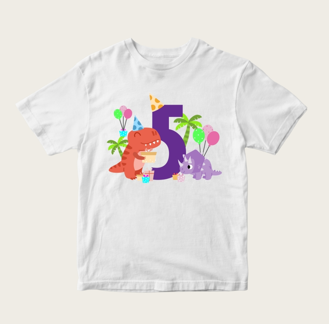 Dinosaur Birthday T-Shirt 1 - Image 5