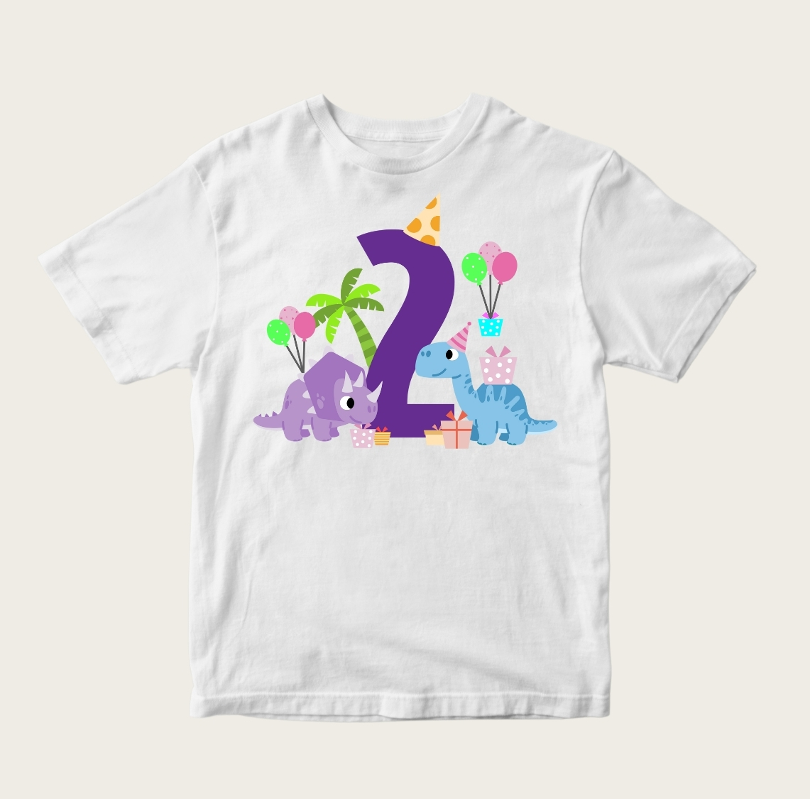 Dinosaur Birthday T-Shirt 1 - Image 2